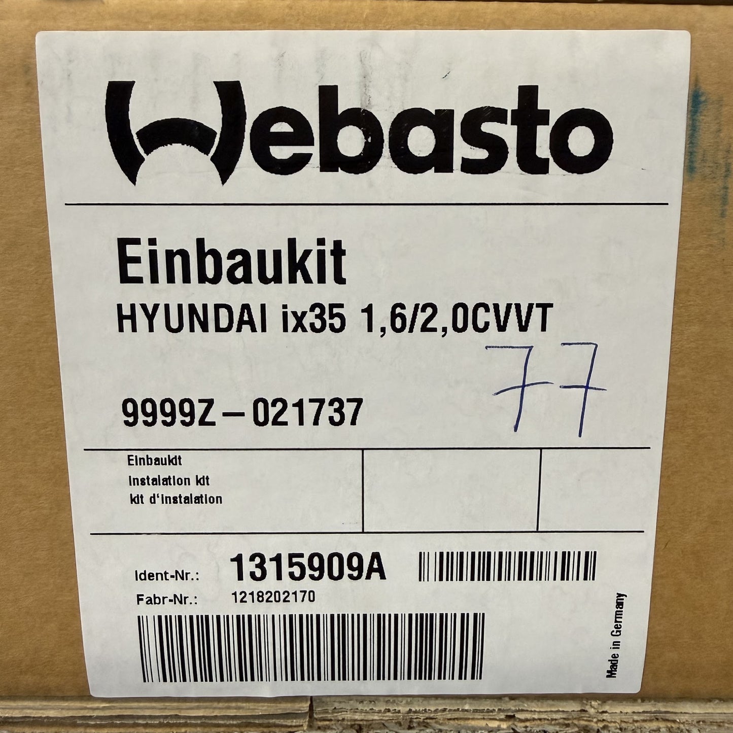 WEBASTO Einbaukit