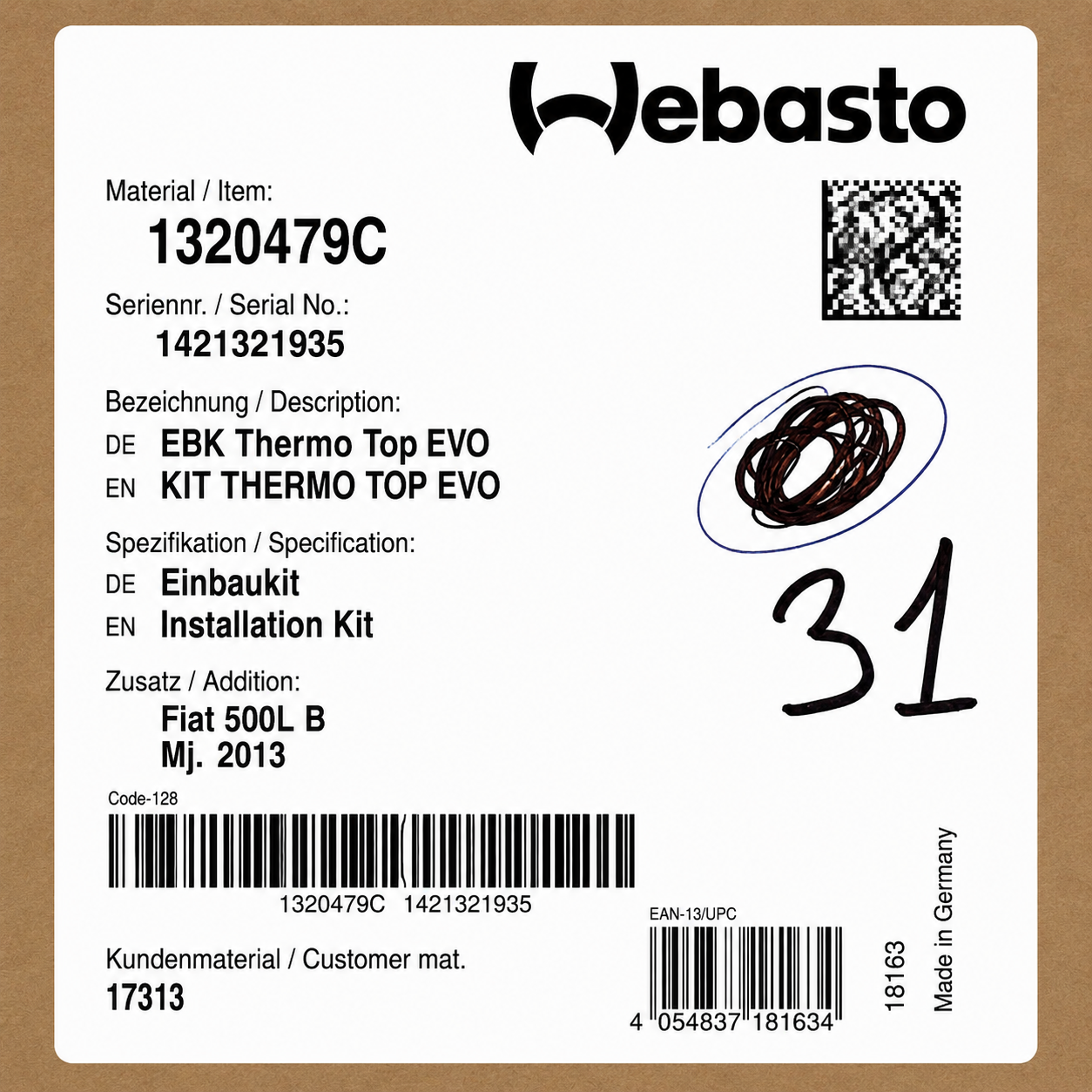 WEBASTO Einbaukit