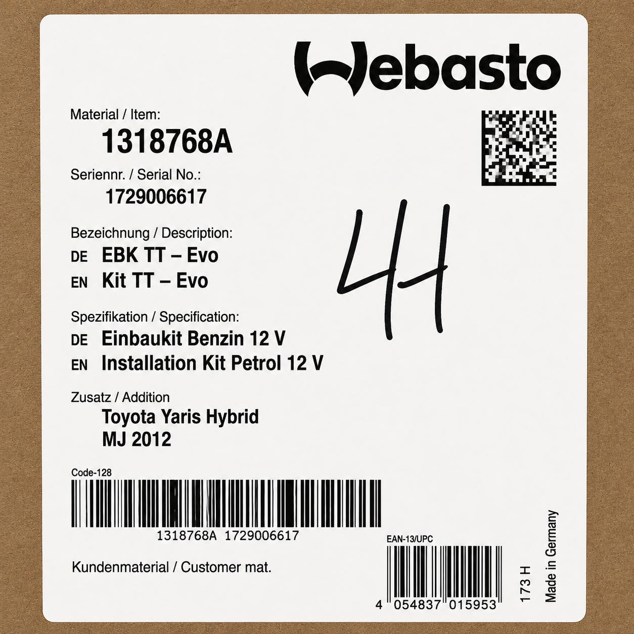 WEBASTO Einbaukit