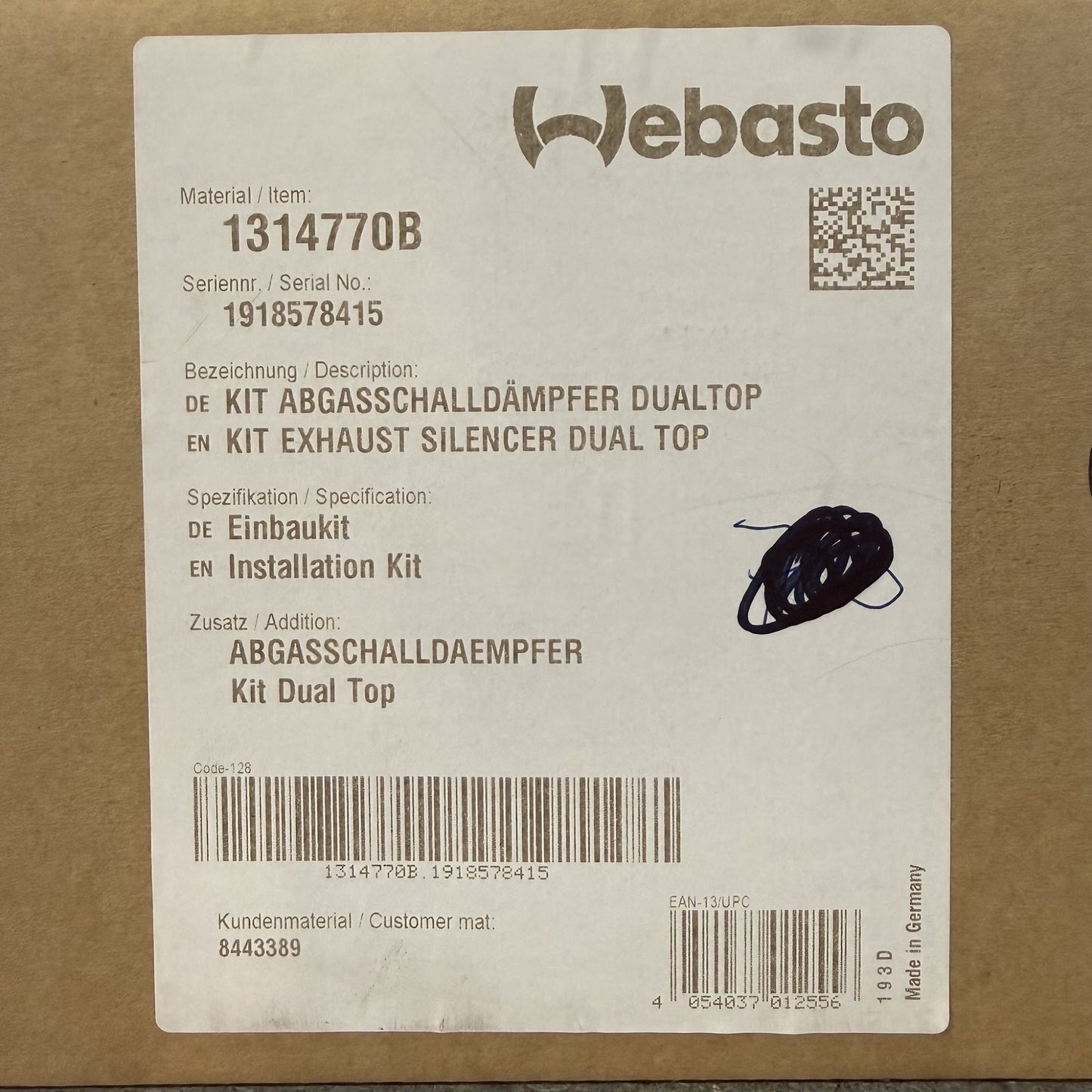 WEBASTO Abgasschalldämpfer-Kit Dual