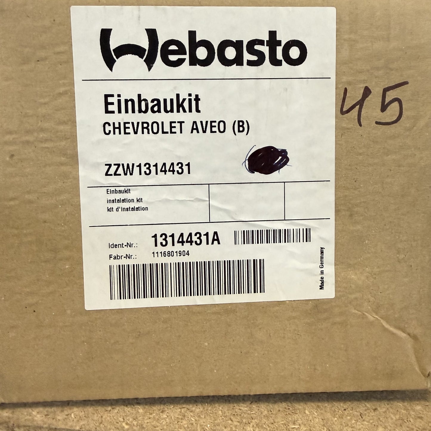 WEBASTO Einbaukit Thermo Top E Chevrolet Aveo