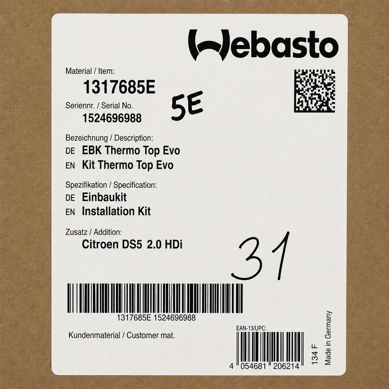 WEBASTO Einbaukit
