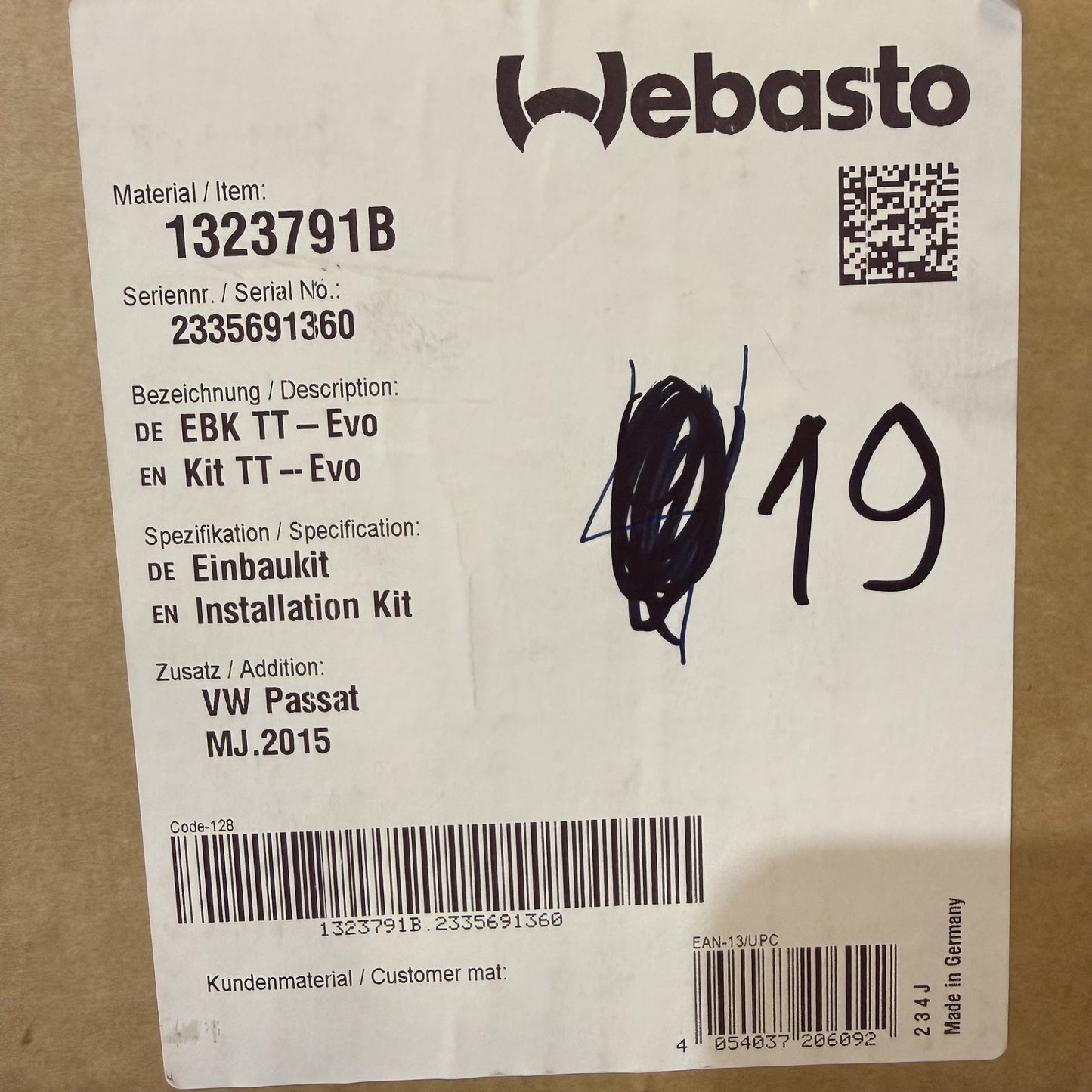 WEBASTO Einbaukit