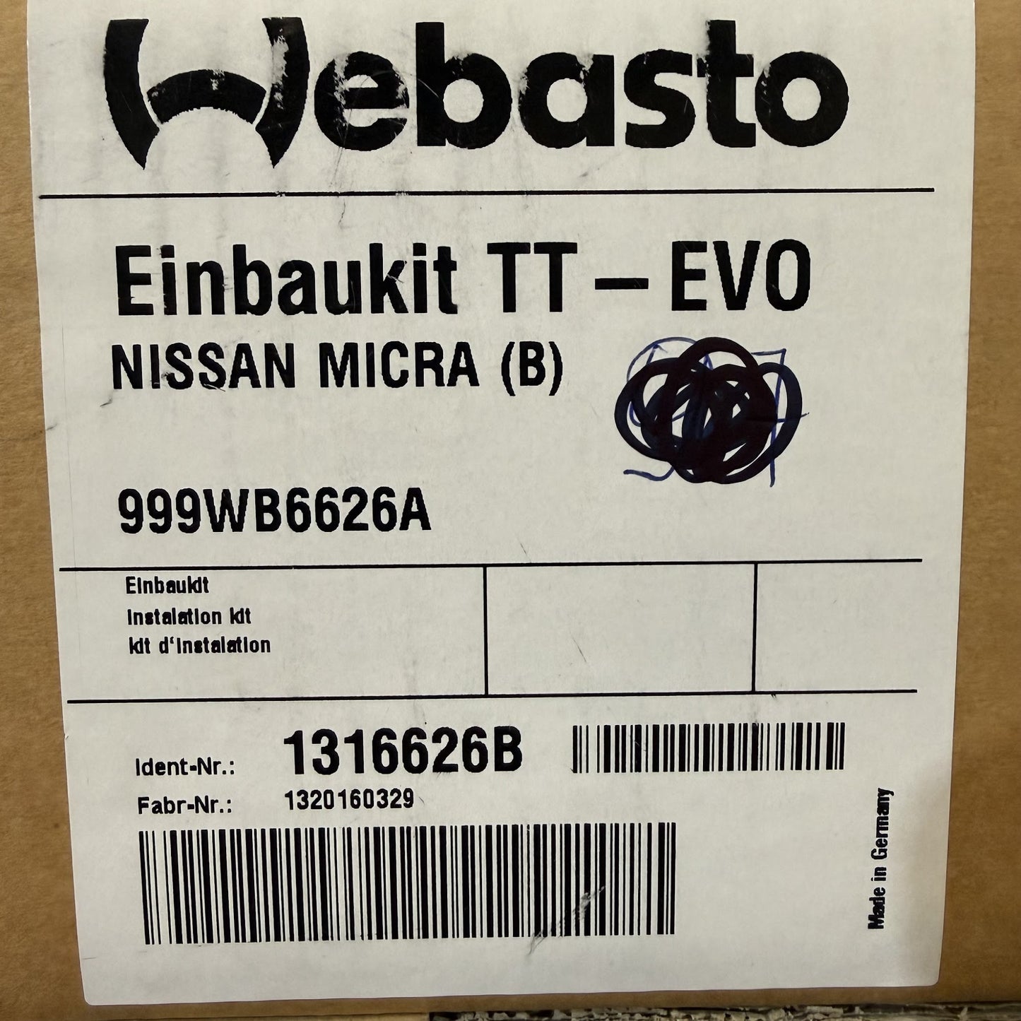 WEBASTO EBK NISSAN MICRA BENZIN TT-EVO