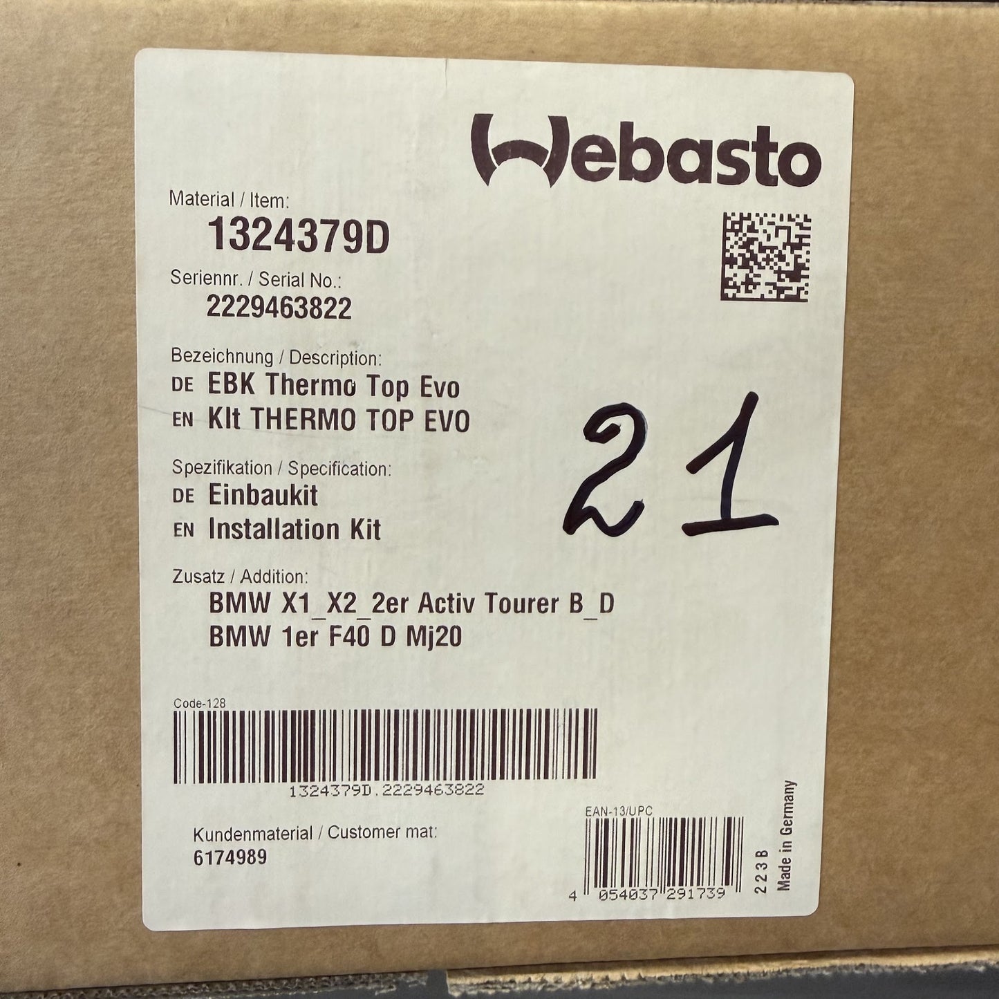 WEBASTO Einbaukit