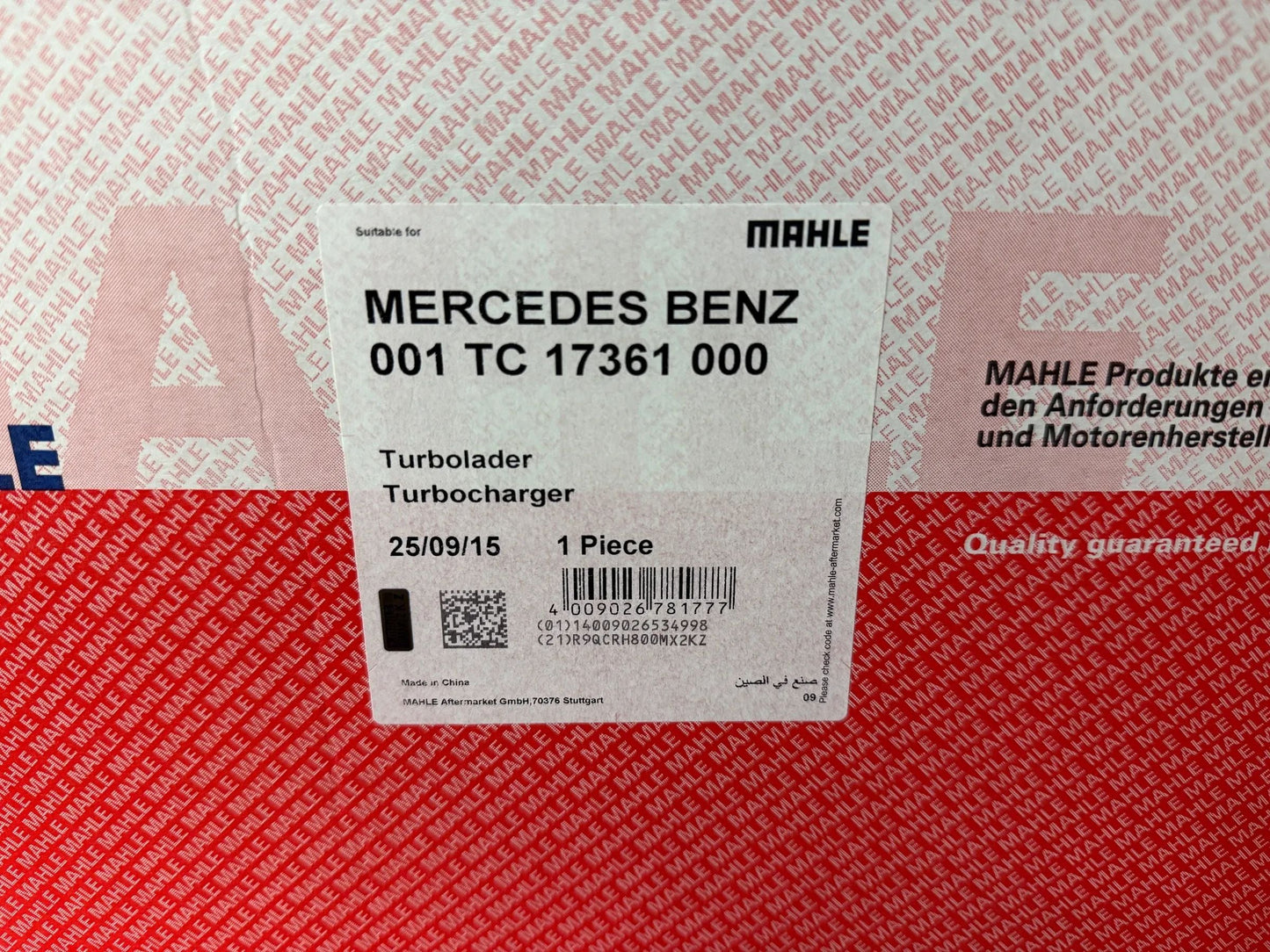 Mahle Mercedes Benz Turbolader 001TC17361000