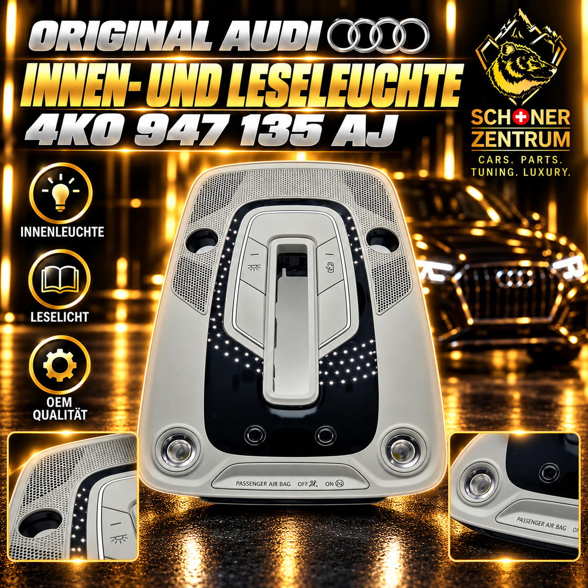 Original Audi Innen- und Leseleuchte 4K0947135AJ 6PS – Schöner Zentrum