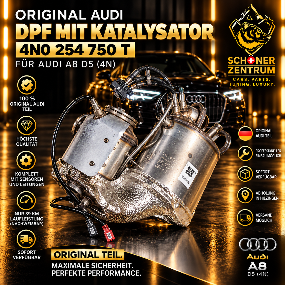 Audi A8 D5 DPF Katalysator 4N0 254 750 T – 39 km – Schöner Zentrum