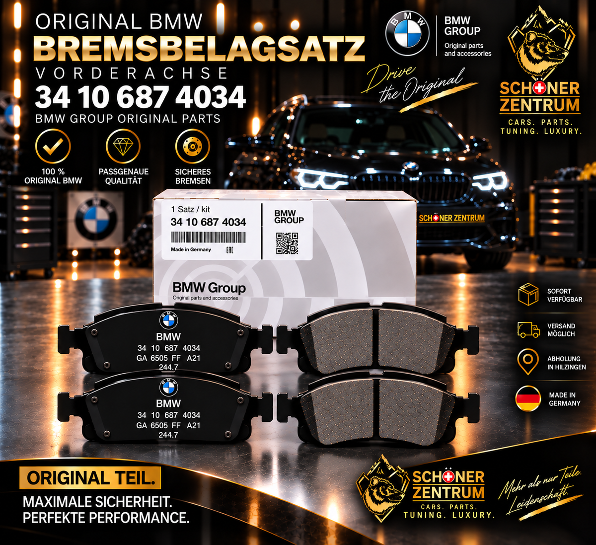 BMW Original Bremsbelagsatz 34106874034 – Schöner Zentrum
