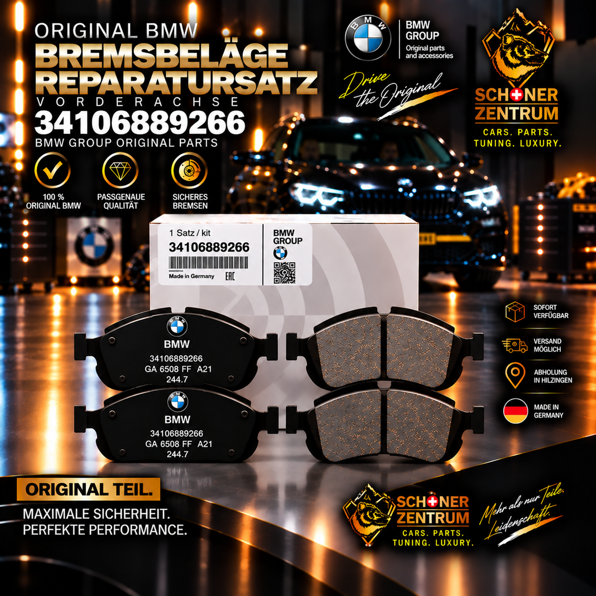 BMW Original Reparatursatz Bremsbeläge 34106889266 – Schöner Zentrum