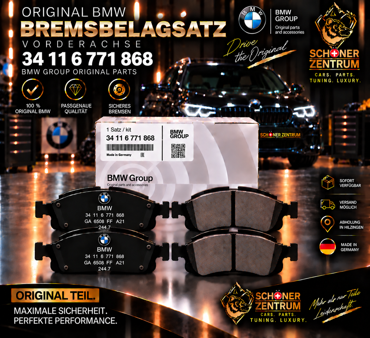 BMW Original Bremsbeläge Vorderachse 34116771868 – Schöner Zentrum
