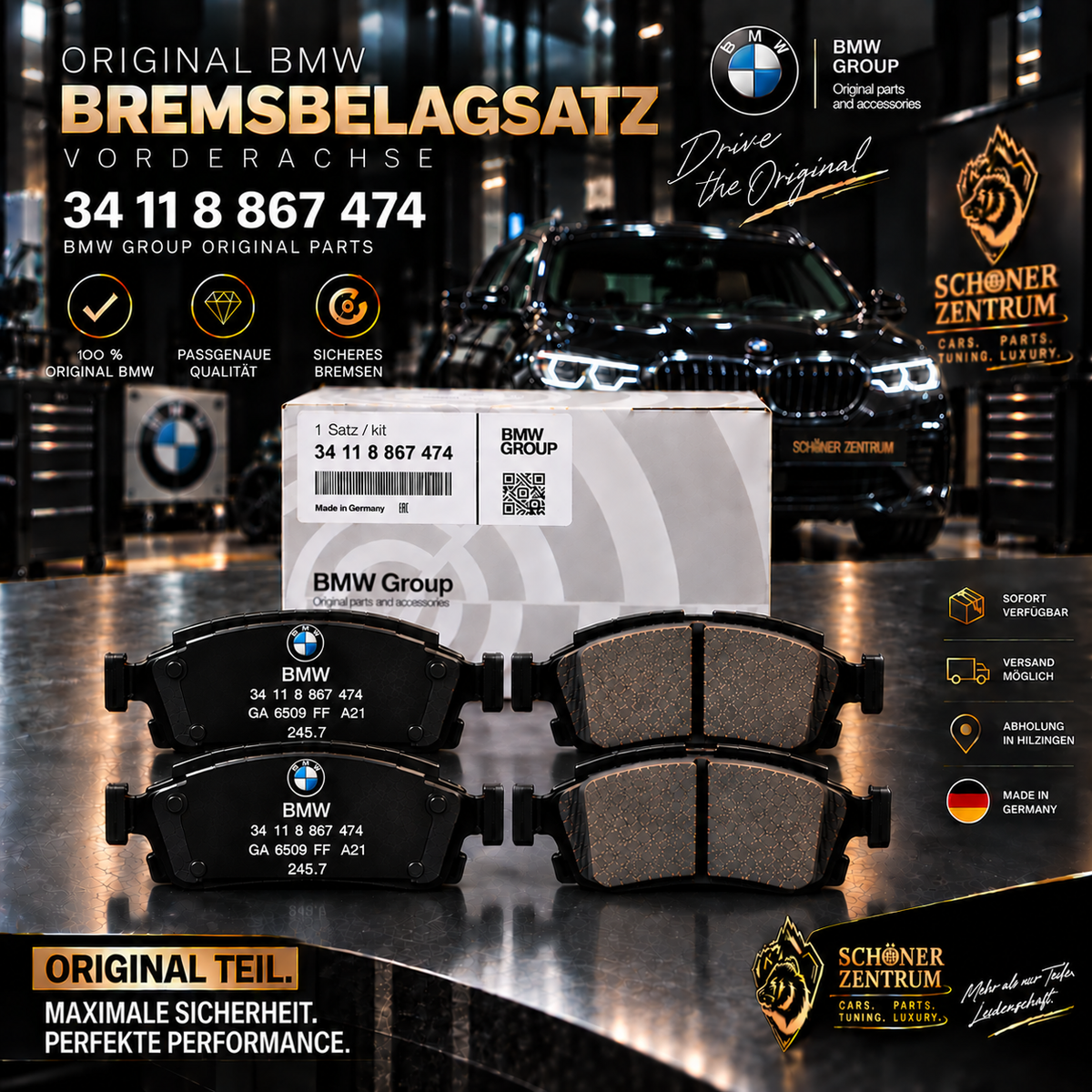 BMW Original Bremsbelagsatz 34 11 8 867 474 – Schöner Zentrum