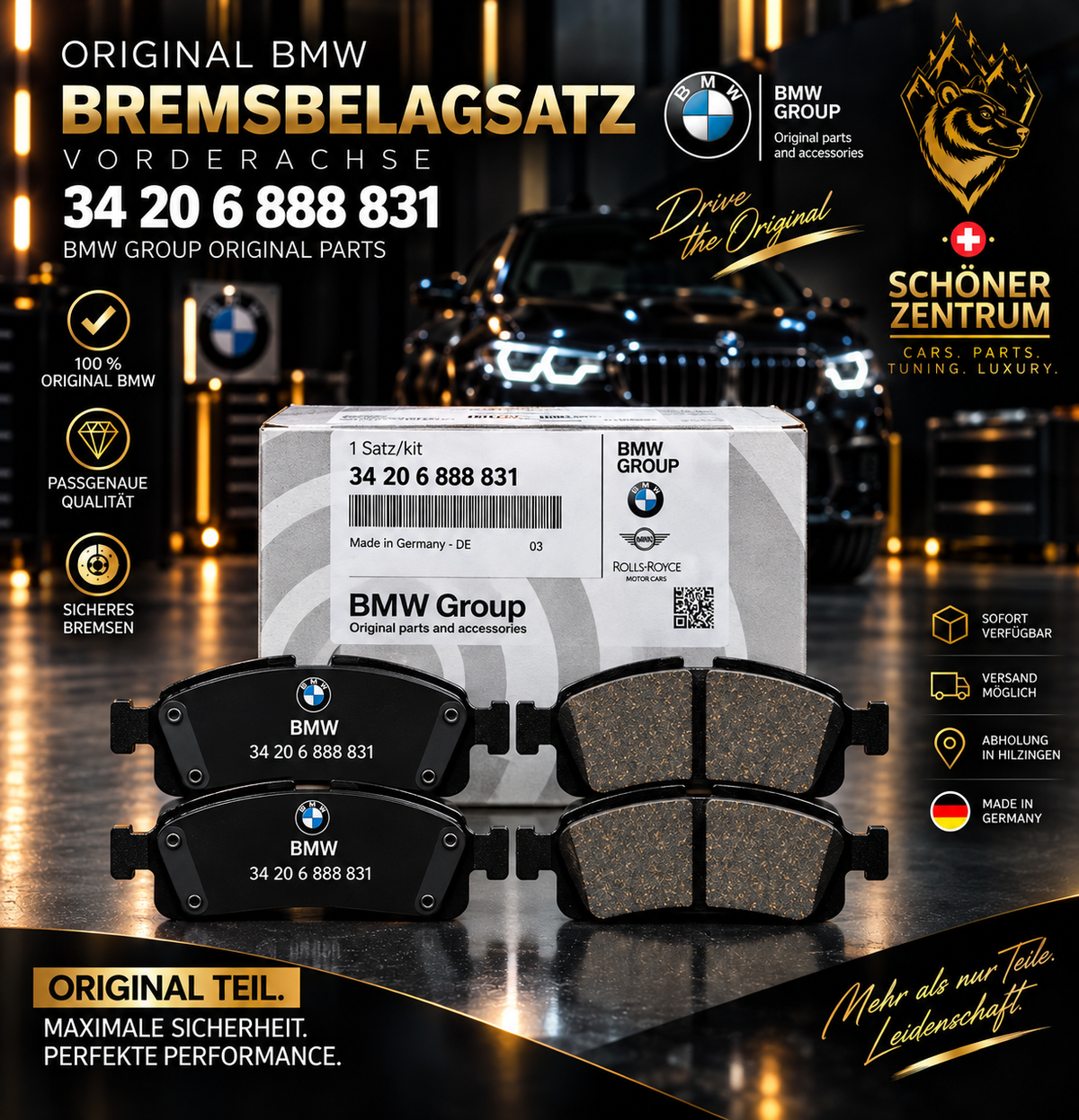 BMW Original Bremsbelagsatz 34 20 6 888 831 – Schöner Zentrum