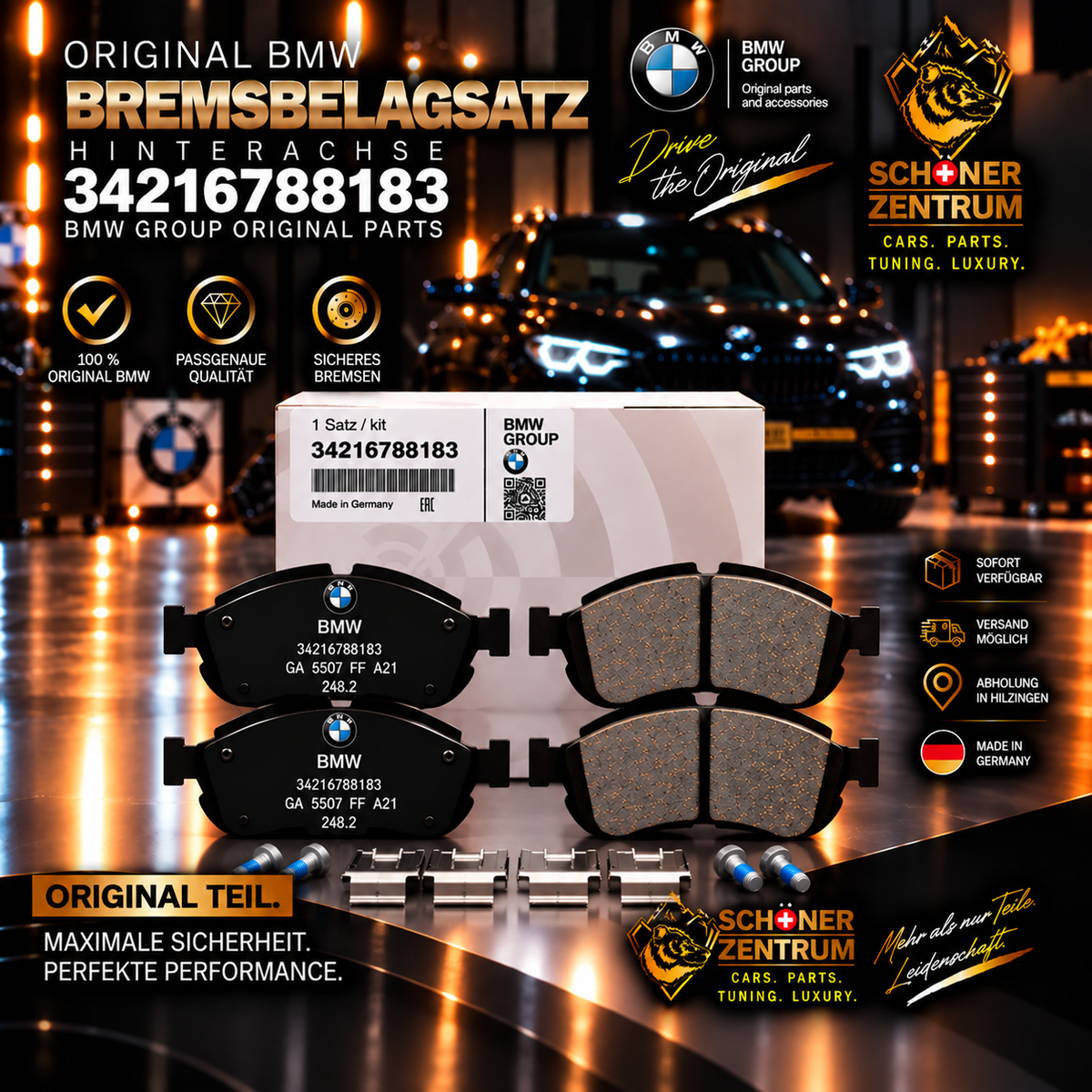 BMW Original Reparatursatz Bremsbeläge hinten 34216788183 – Schöner Zentrum