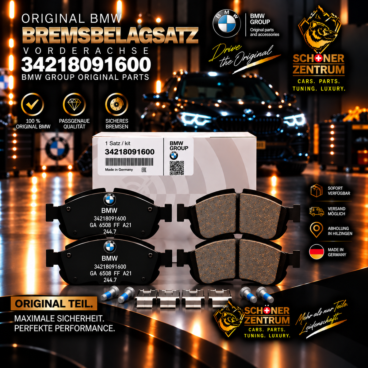 BMW Original Reparatursatz Bremsbeläge 34218091600 – Schöner Zentrum