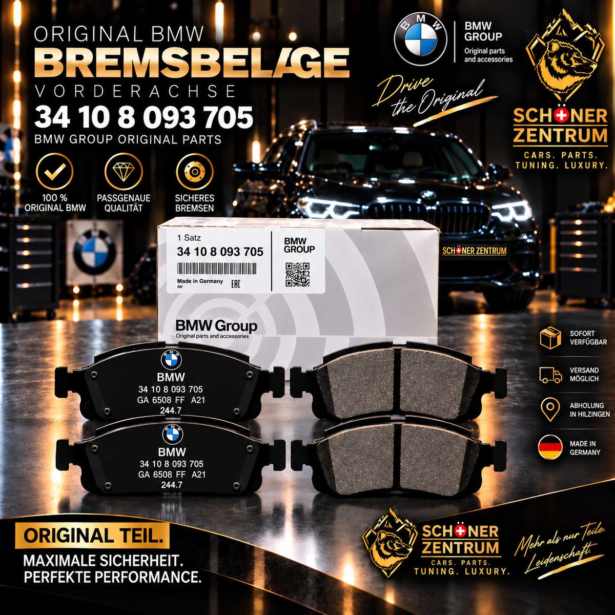 BMW Original Bremsbelagsatz 34108093705 – Schöner Zentrum