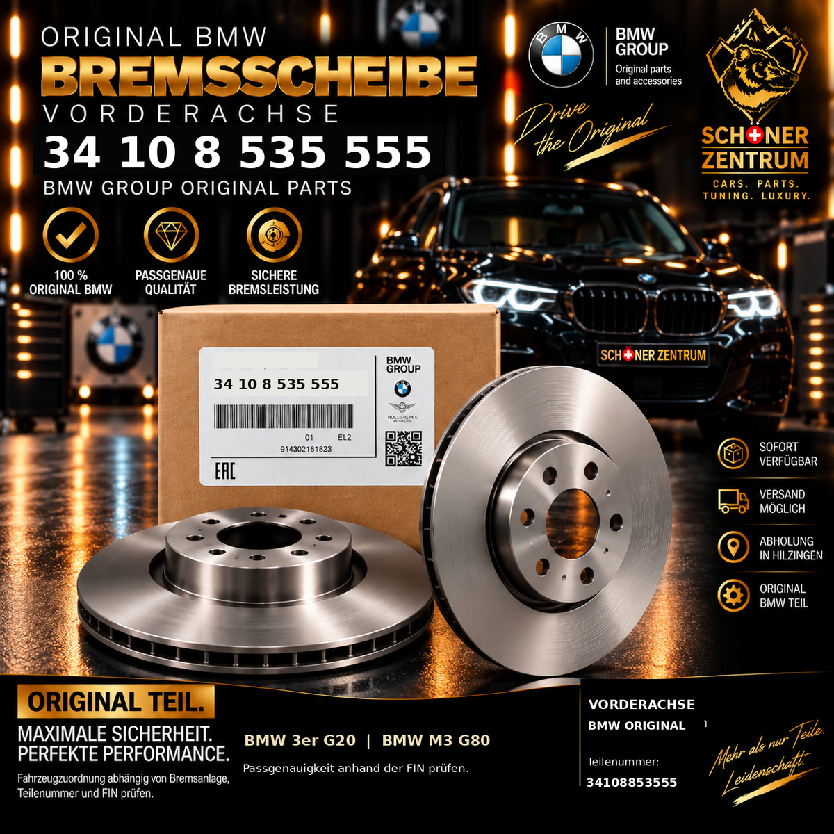 BMW Bremsscheibe 34108853555 Vorderachse – Schöner Zentrum