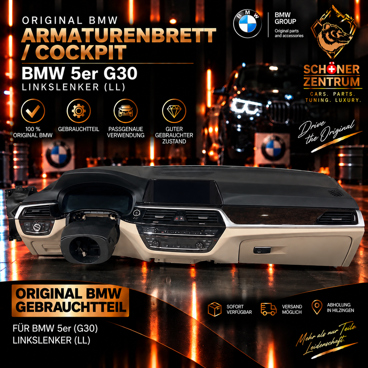 Original BMW 5er G30 Armaturenbrett Cockpit Linkslenker gebraucht