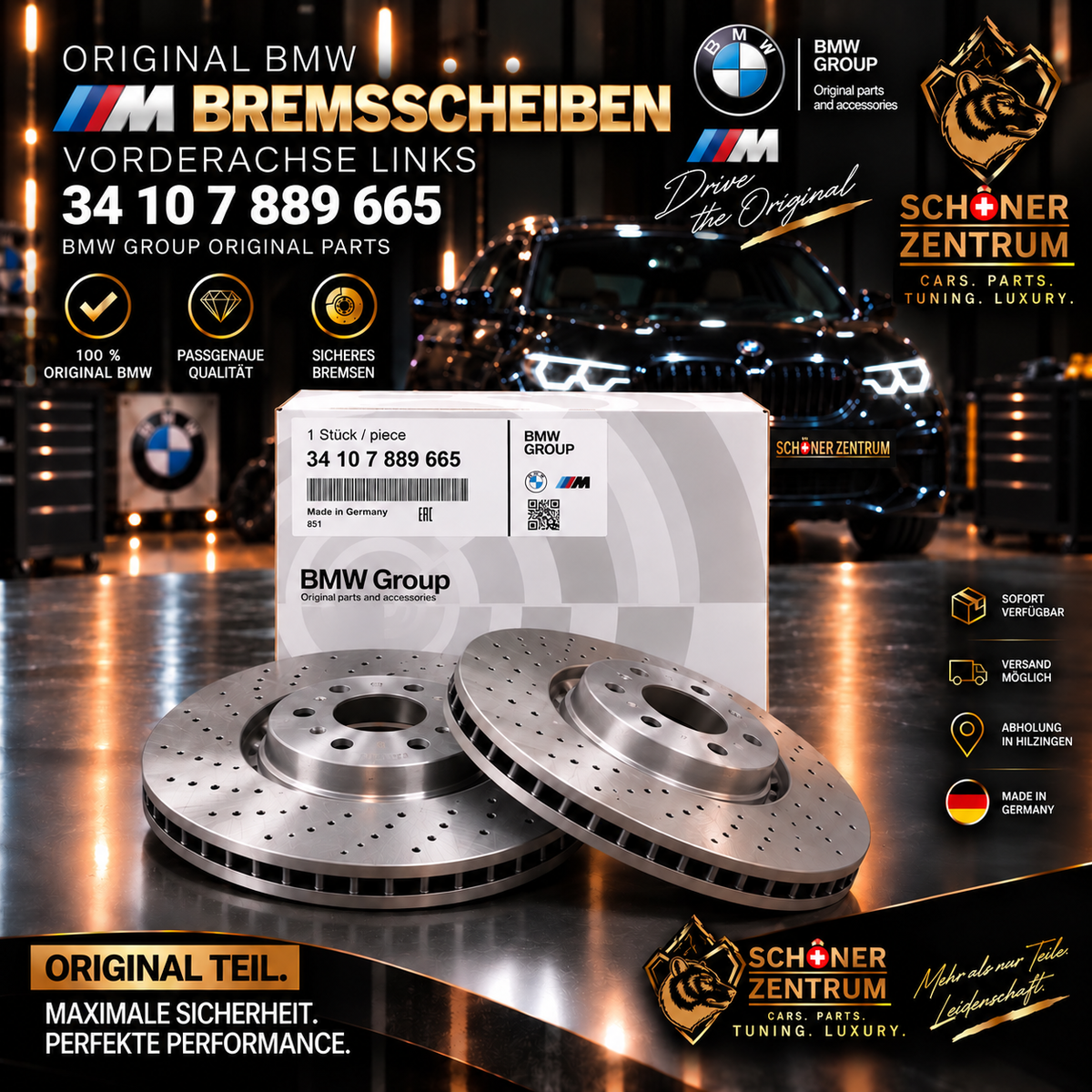 Original BMW M Bremsscheibe 34107889665 Vorderachse links
