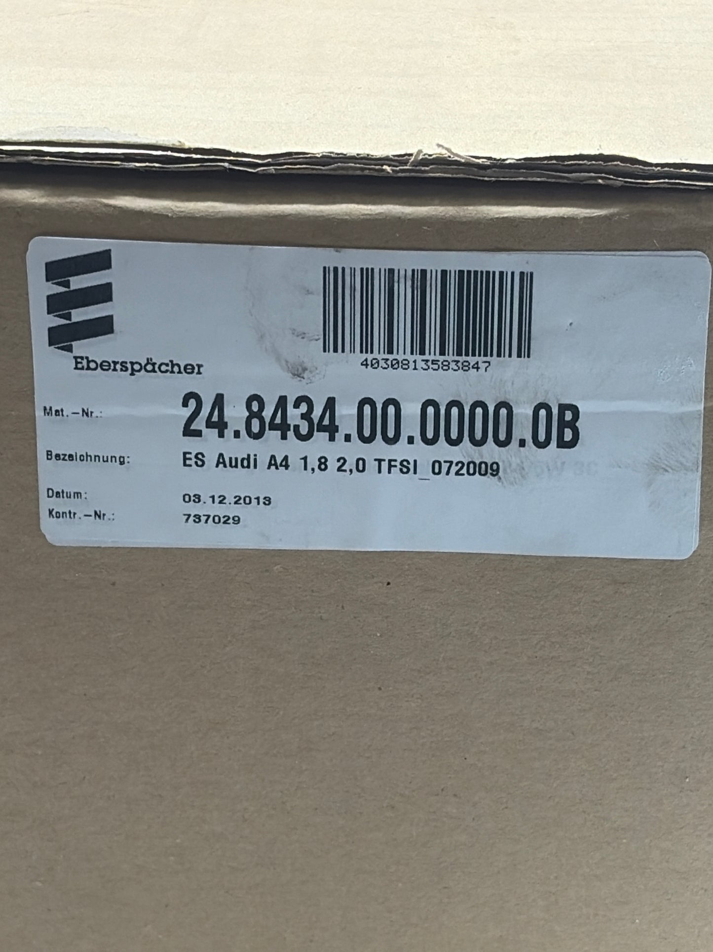 Eberspächer ES Audi A4 1,8 2,0 TFSI_072009 24.8434.00.0000.0B