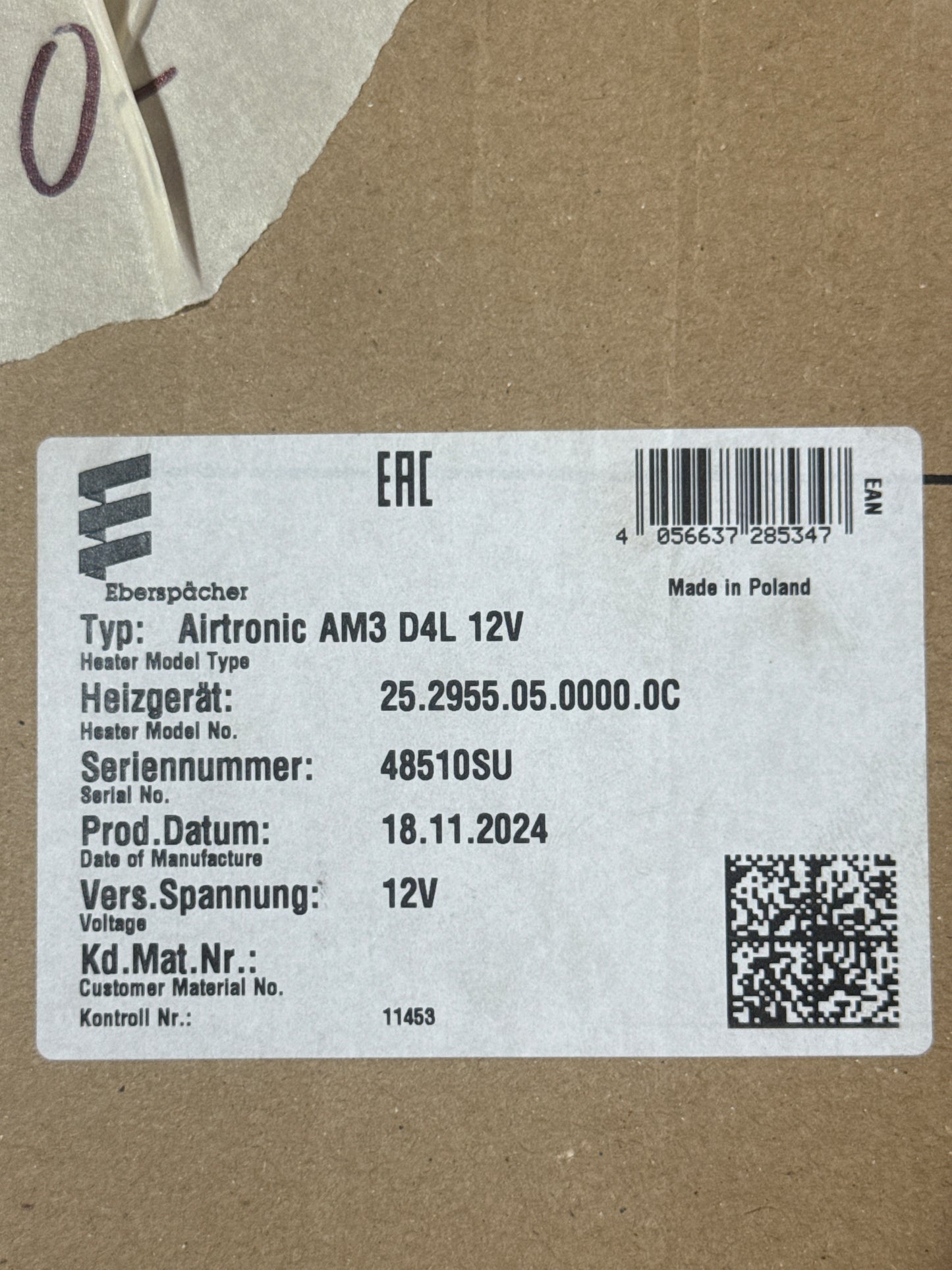 Eberspächer Airtronic AM3 D4L 12V 25.2955.05.0000.0C