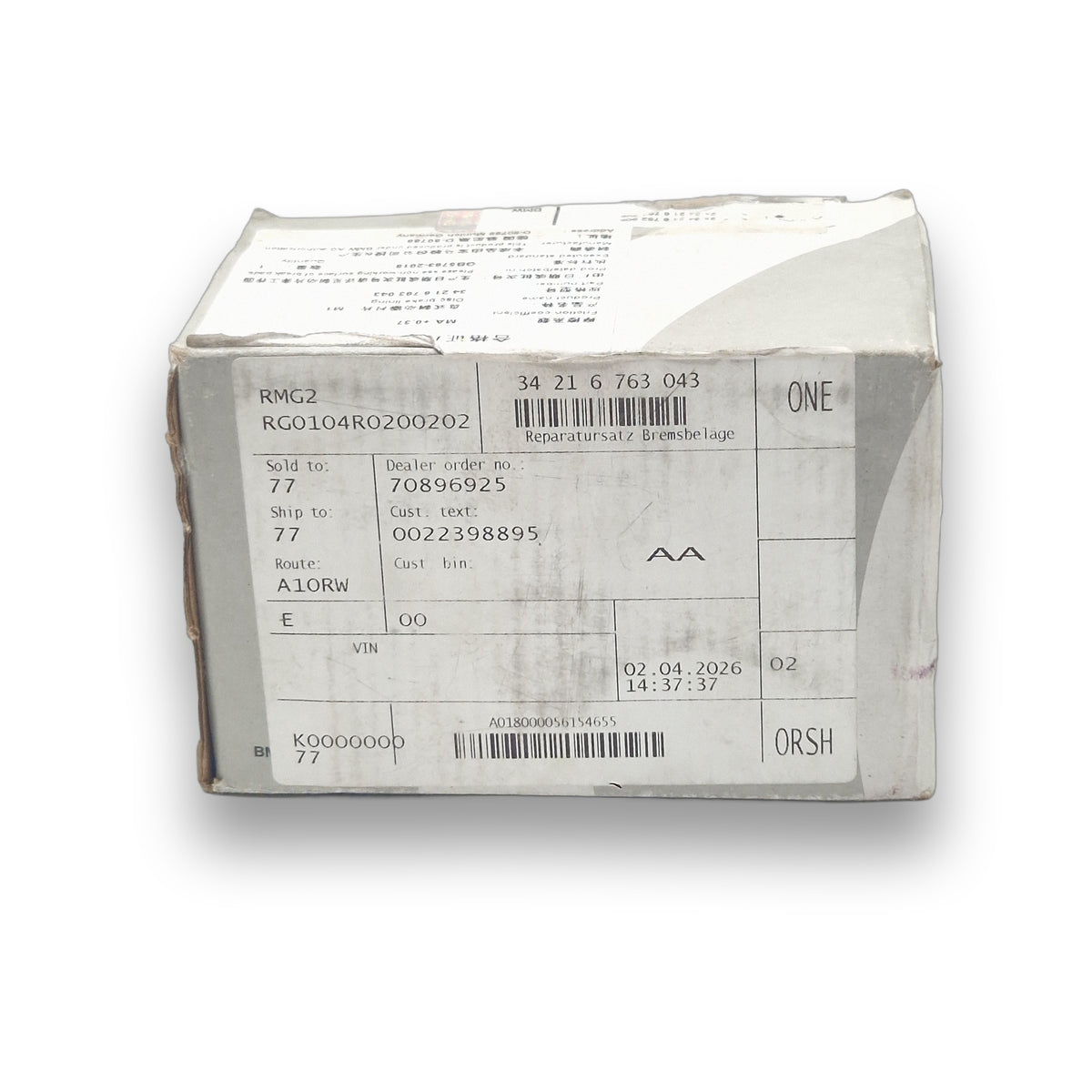 BMW Bremsbeläge hinten 34216763043 – Satz für Hinterachse