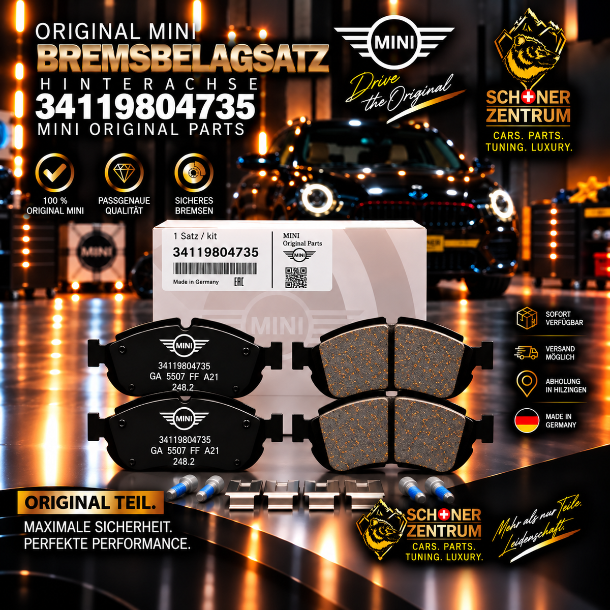 MINI Original Reparatursatz Bremsbeläge 34119804735 – Schöner Zentrum