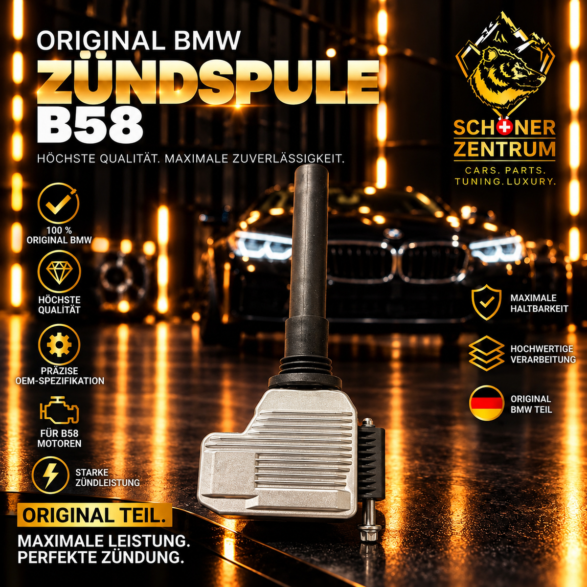 Original BMW B58 Zündspule – Schöner Zentrum Werbebild