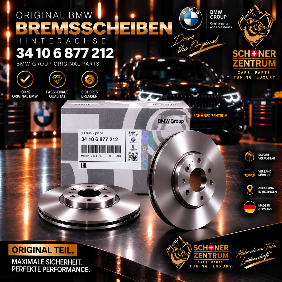 Original BMW Bremsscheibe 34 10 6 877 212 – 307x24 mm – Vorderachse