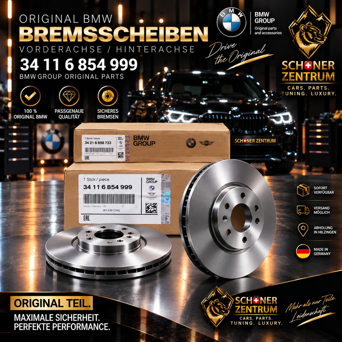 Original BMW Bremsscheibe 34 11 6 854 999 – 330x24 mm – Vorderachse