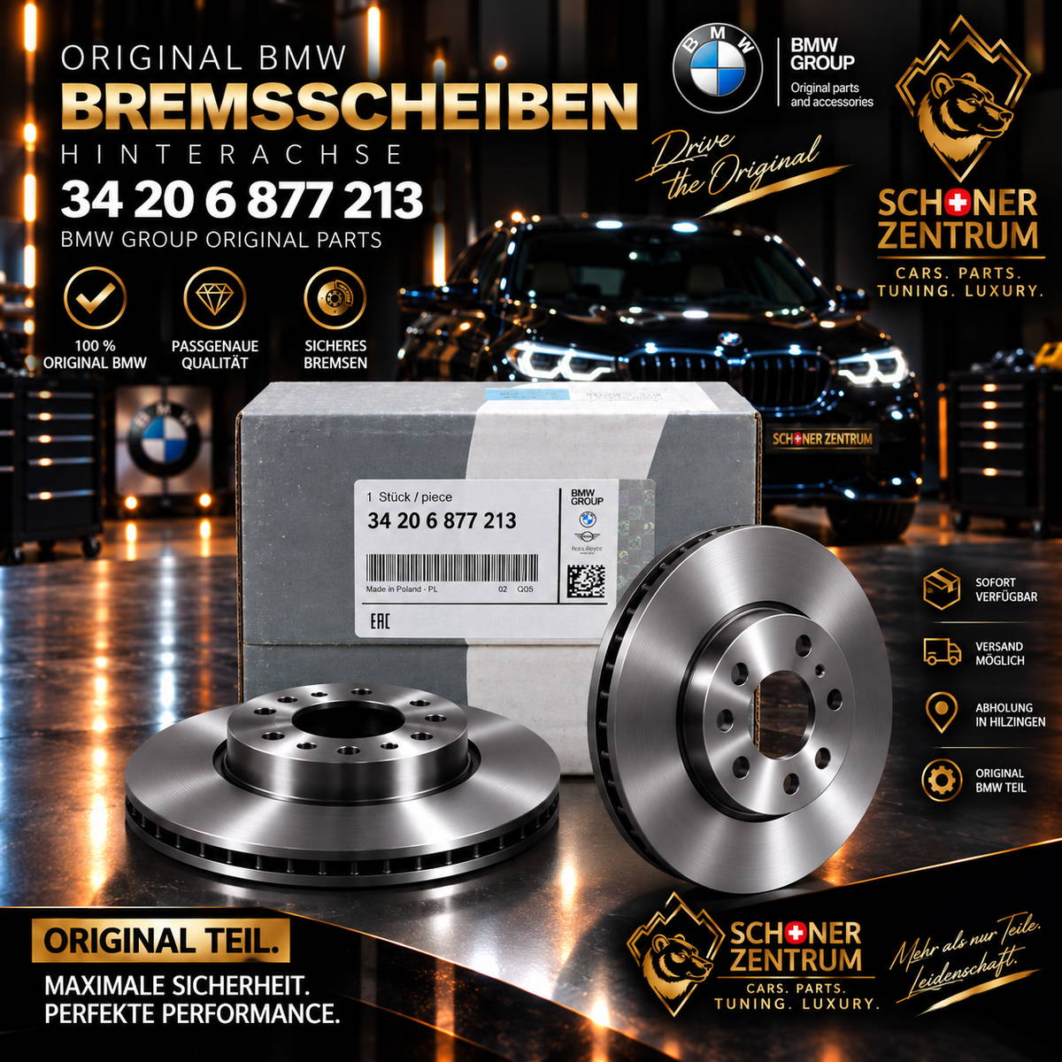 Original BMW Bremsscheibe Hinterachse 300x20 – 34 20 6 877 213