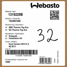 WEBASTO Einbaukit