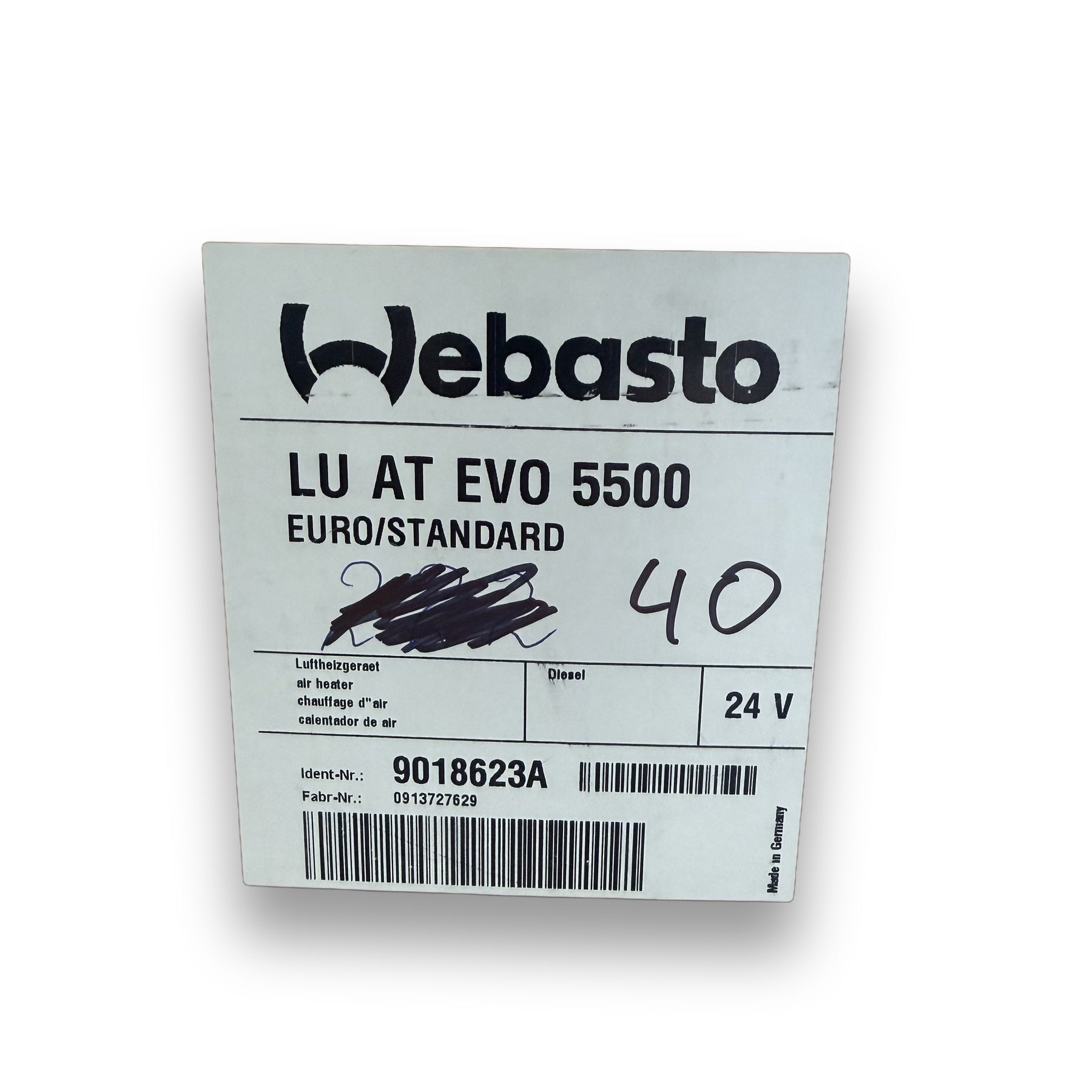 WEBASTO LU AT EVO 5500 D 24V EURO/STA Heizgerät