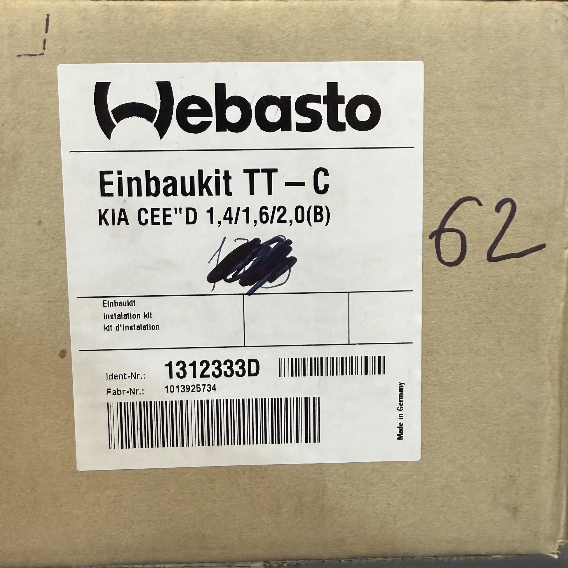 WEBASTO EBK KIA CEED 1.4/1.6/2.0 BENZIN