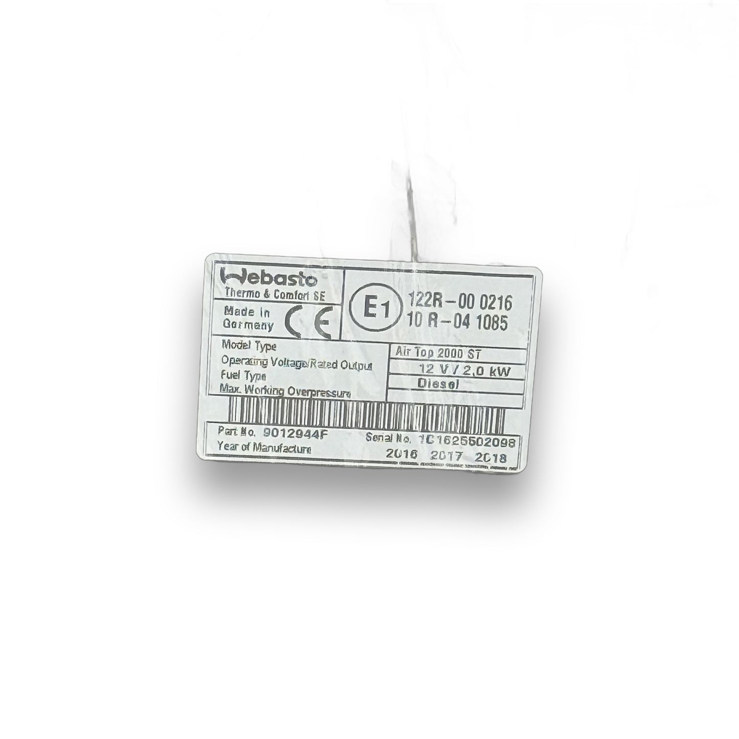 WEBASTO LU AT 2000ST.13D 12V BOOT-EDEL Luftheizung