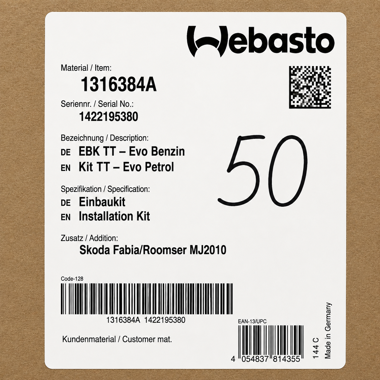 WEBASTO Einbaukit