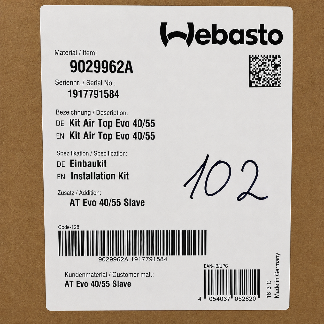 WEBASTO Einbaukit Air Top Evo 40/55 Slave