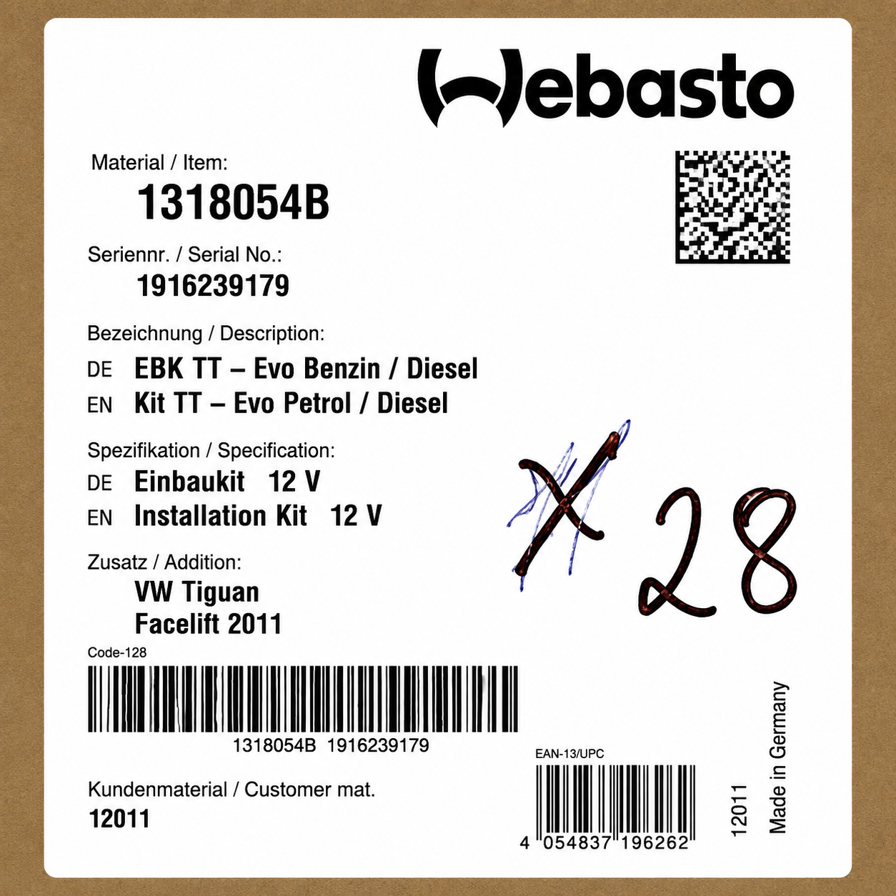 WEBASTO Einbaukit