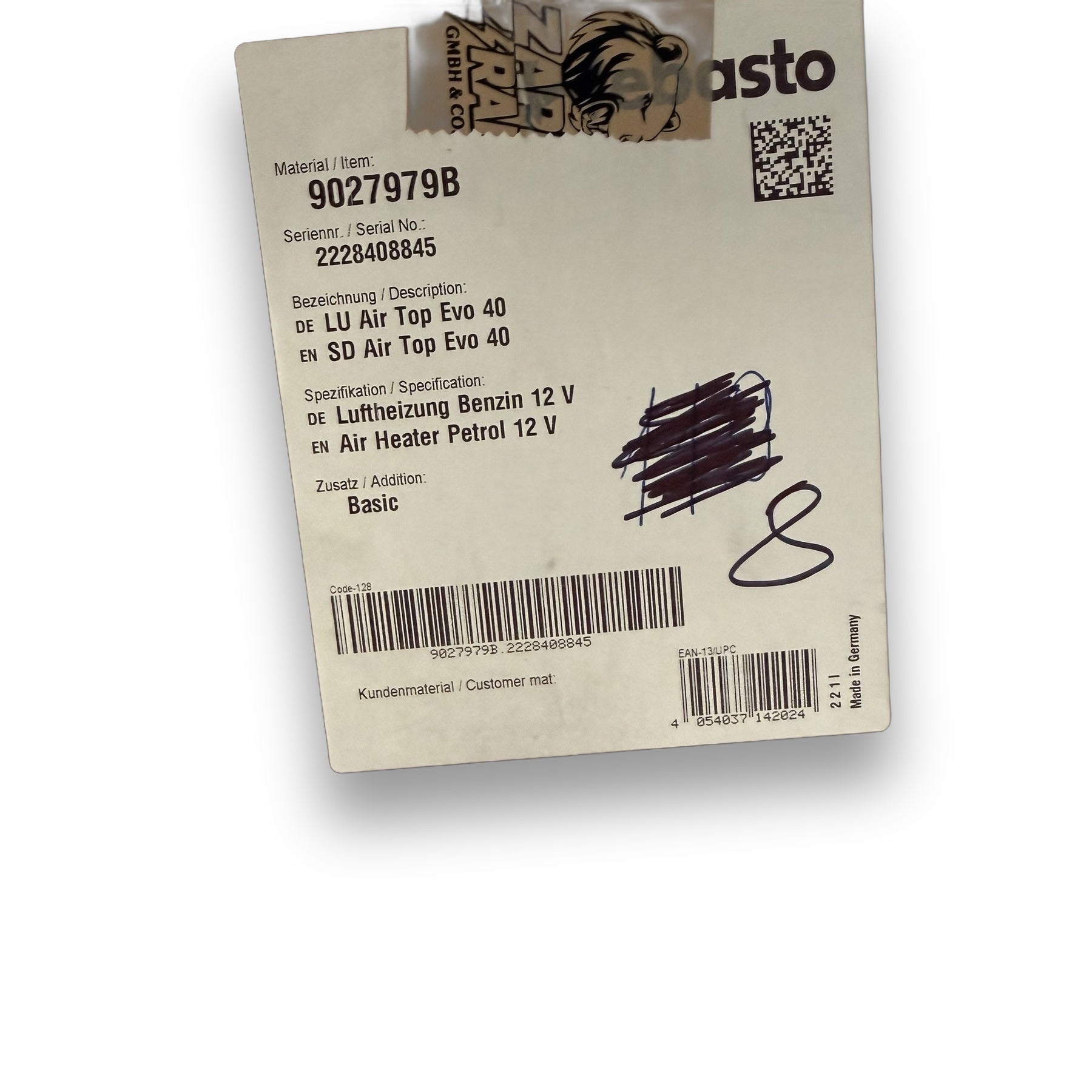 WEBASTO Air Top Evo 40 Benzin 12 V Basic