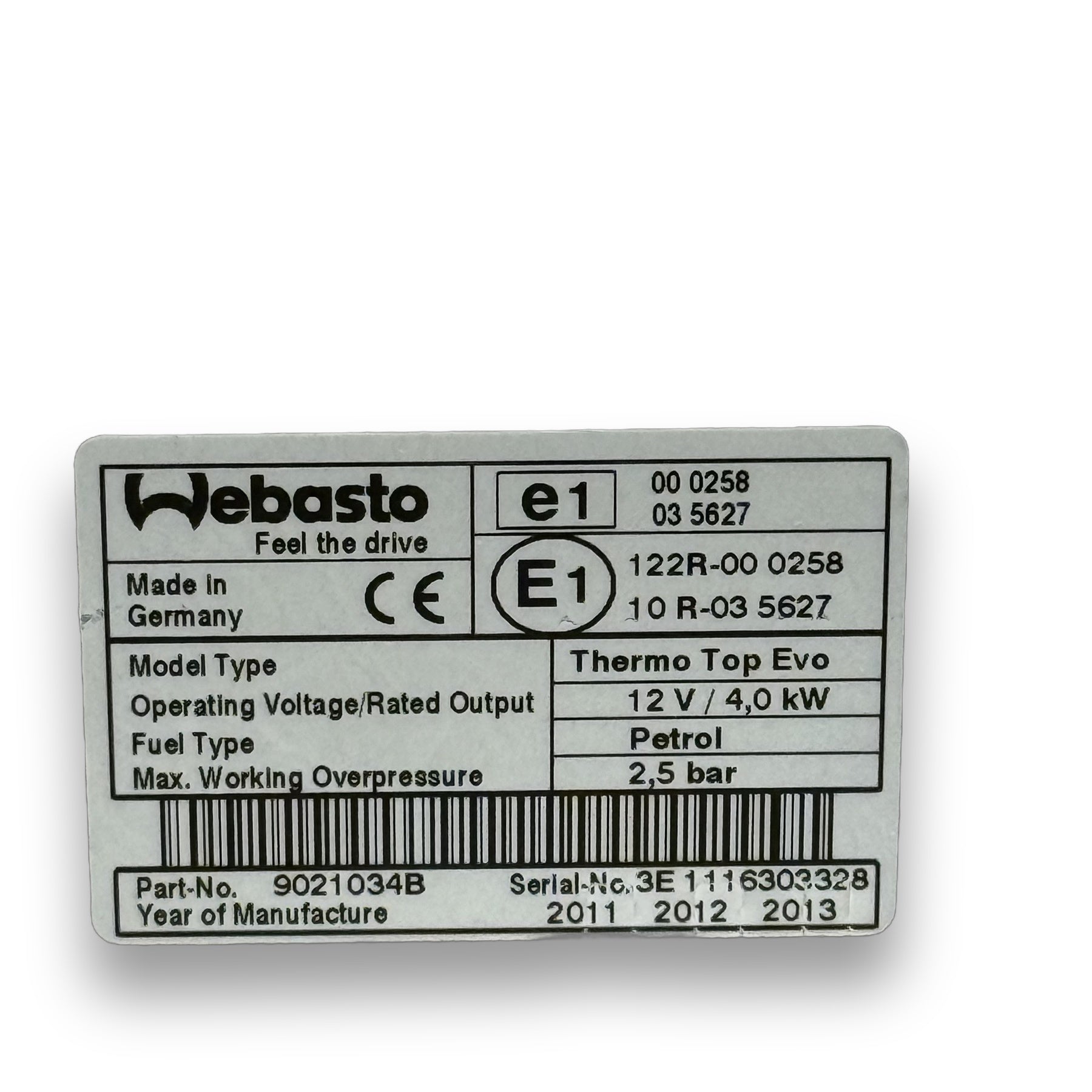 WEBASTO Einbausatz