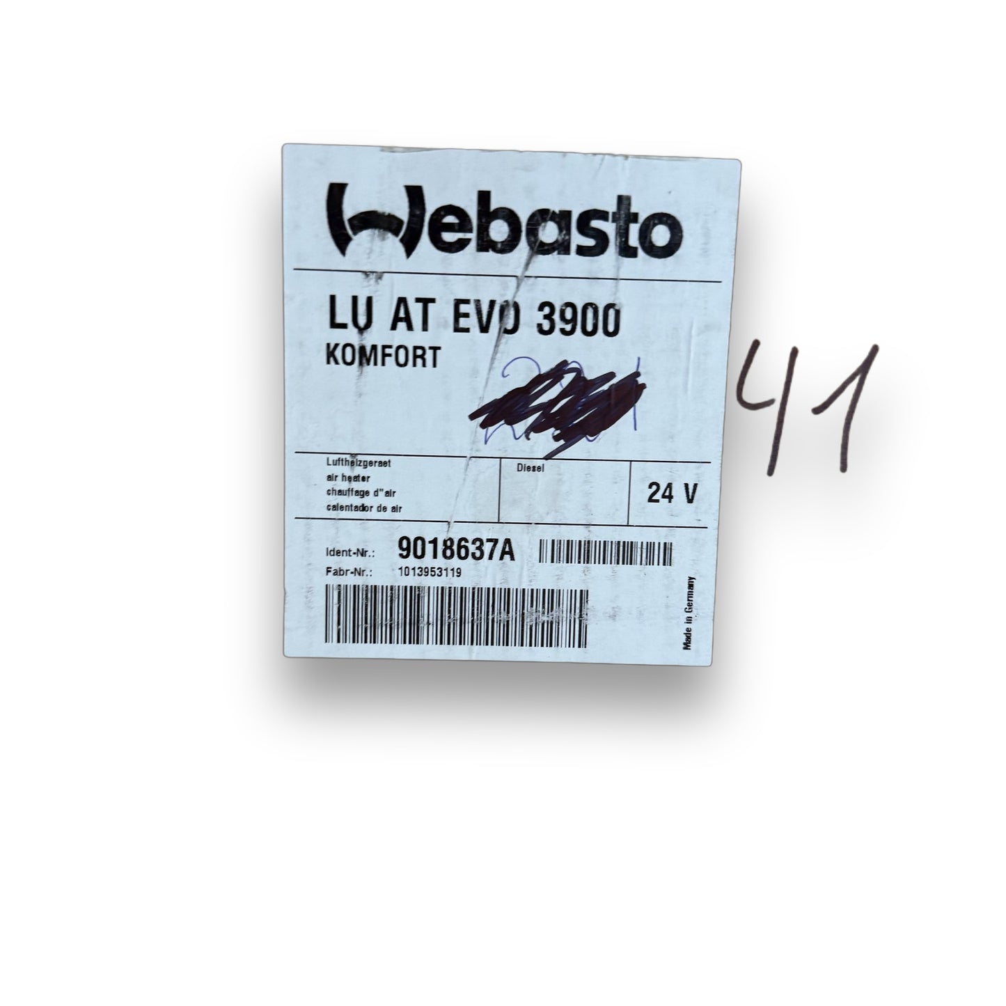 WEBASTO Luftheizgerät Air Top Evo 3900 Diesel 24V