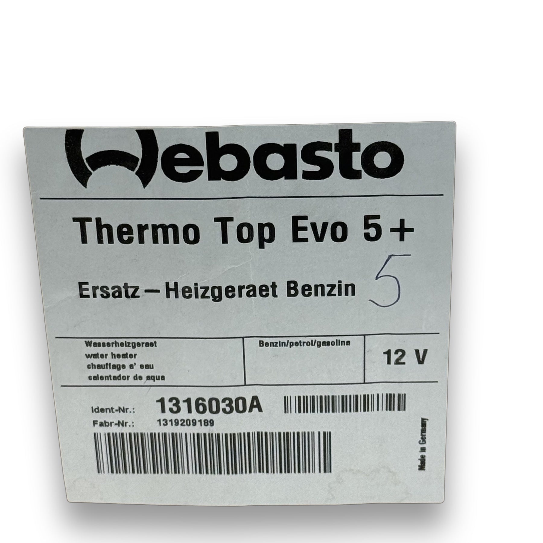 WEBASTO Ersatz-Heizgerät Thermo Top EV