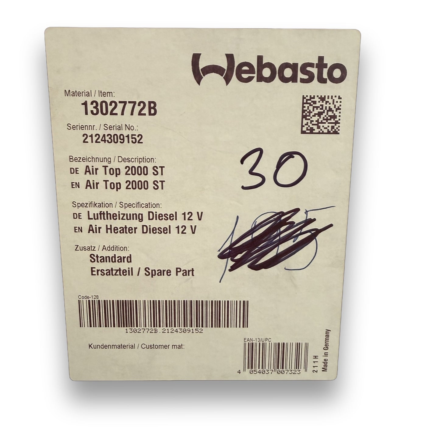 WEBASTO Ersatz-Luftheizgerät Air Top 2000 ST