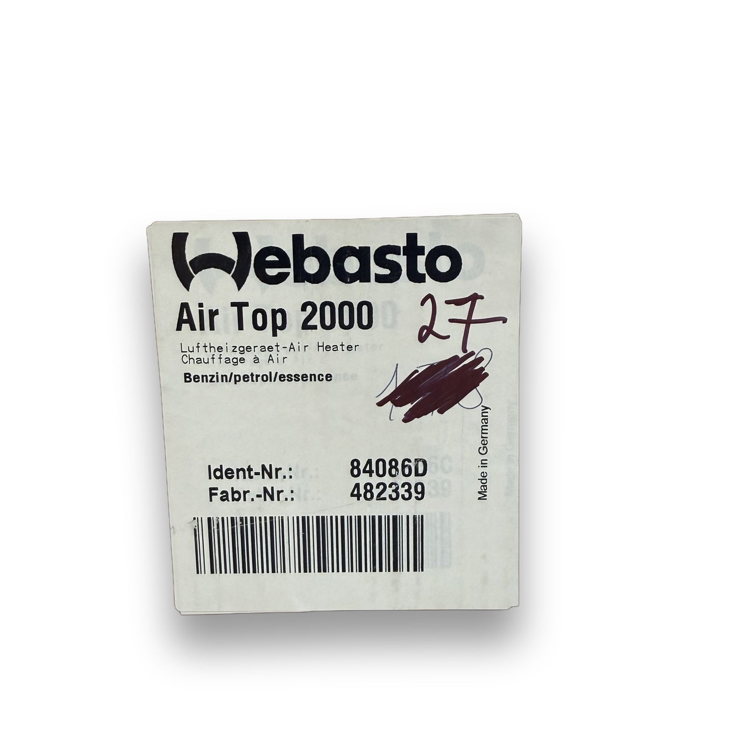 WEBASTO Luftstandheizung Air Top 2000 STC 12V EURO/STAN