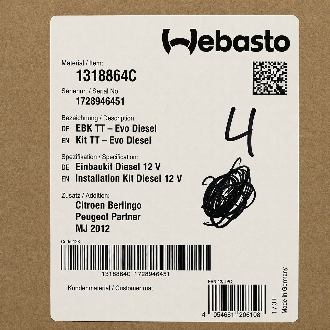 WEBASTO Einbaukit