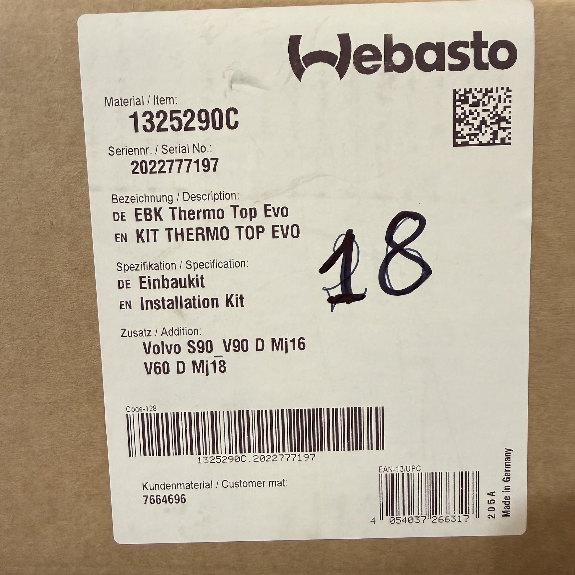 WEBASTO Einbaukit