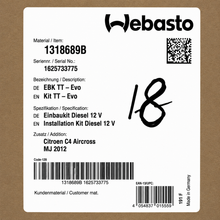 WEBASTO Einbaukit