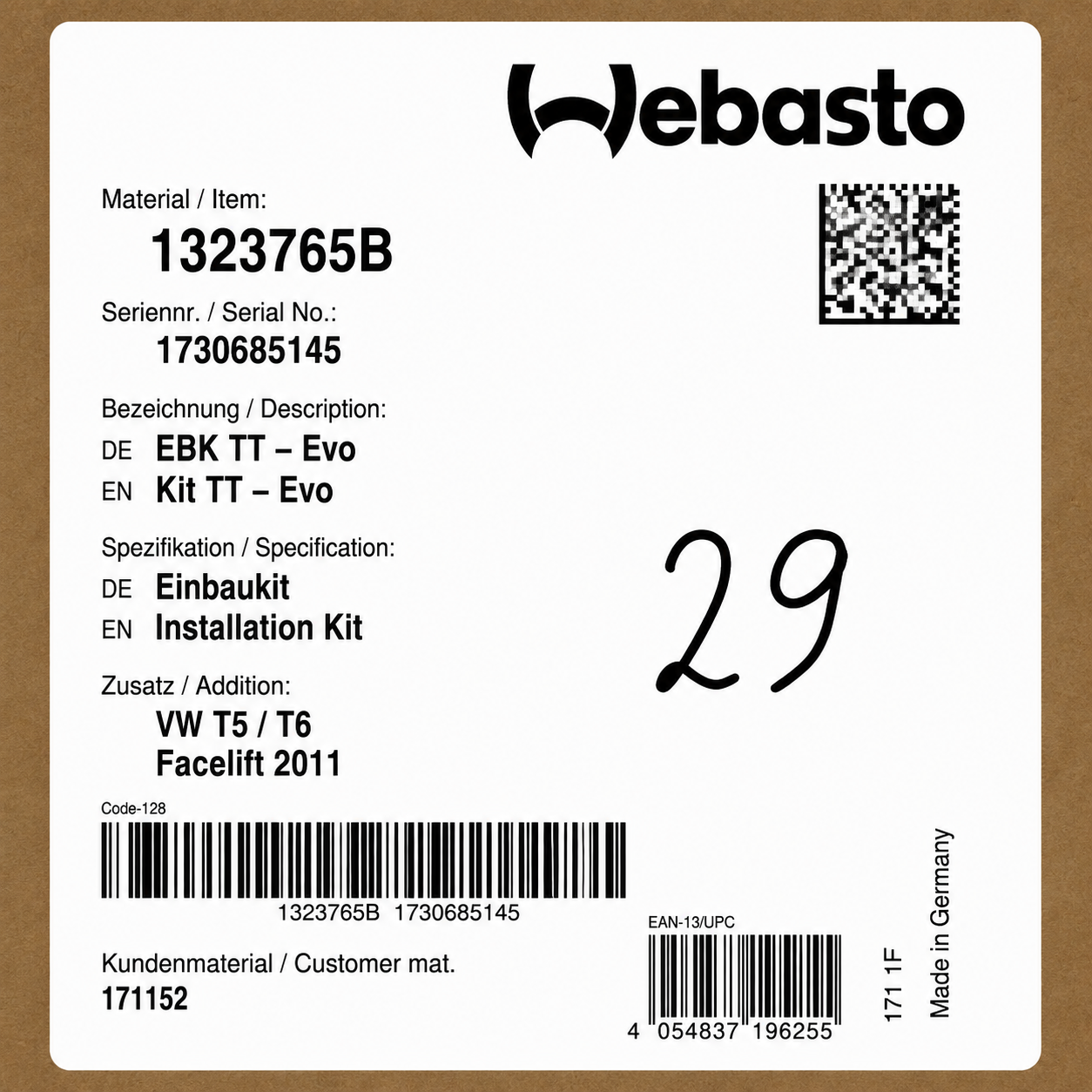 WEBASTO Einbaukit