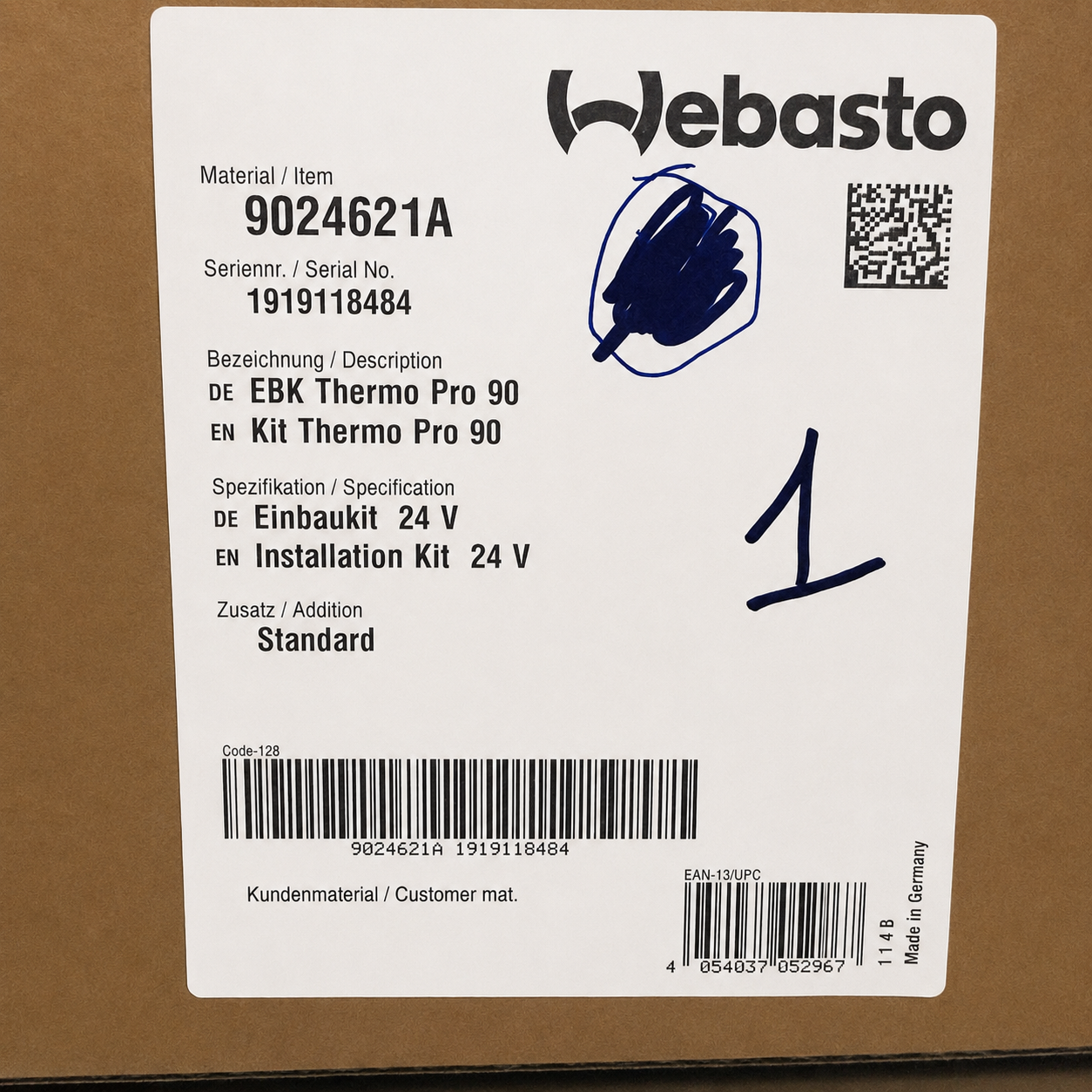 WEBASTO Einbaukit Thermo Pro 90 24V