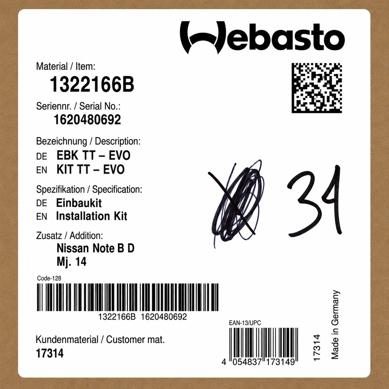 WEBASTO Einbaukit